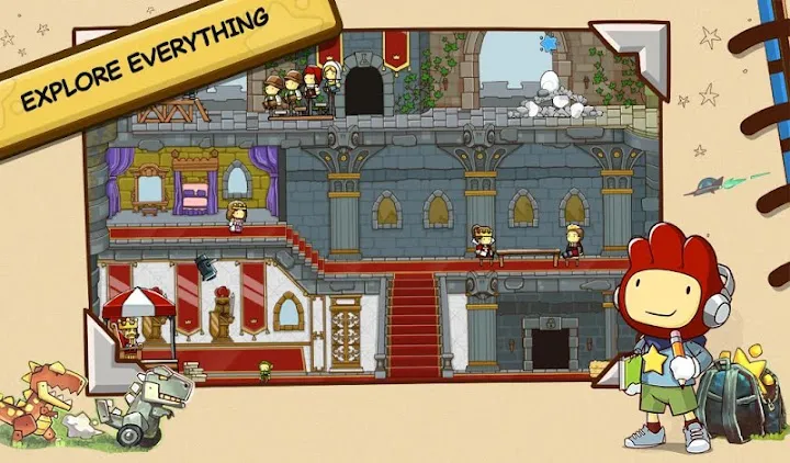 Scena z gry Scribblenauts — kolorowy świat